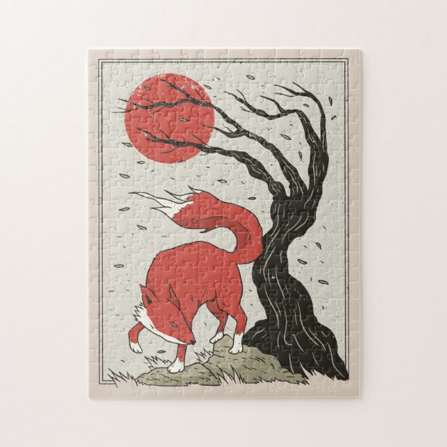 Fox Japanese Art Jigsaw Puzzle (Vertical)