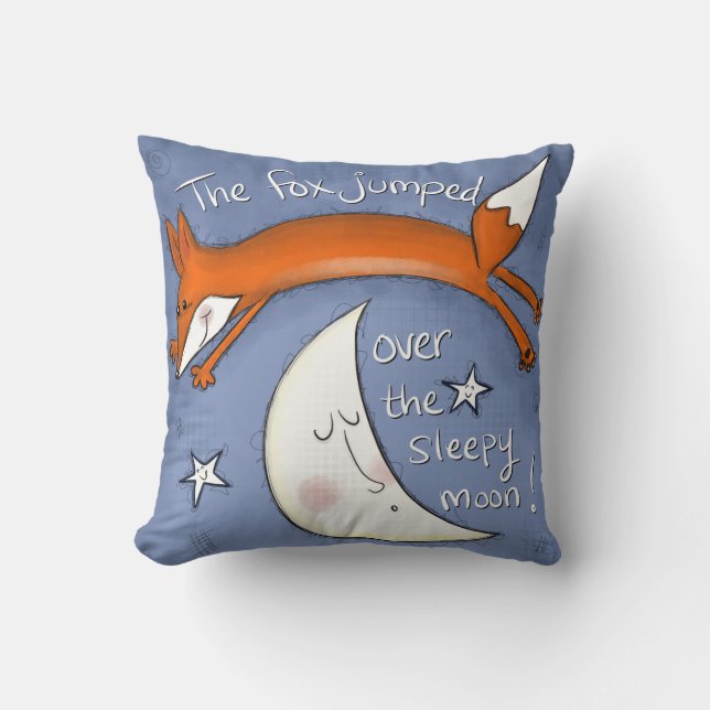 Fox Jumped Over the Moon Cushion (Front)