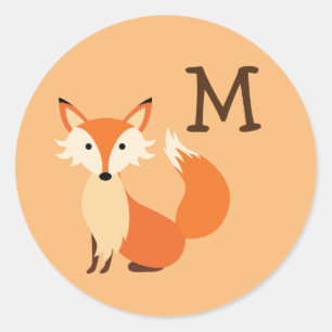 Fox Kid Cute Animal Name Envelope Seal Sticker