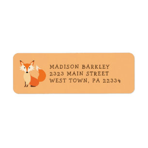 Fox Kid Cute Woodland Animal Return Address Label
