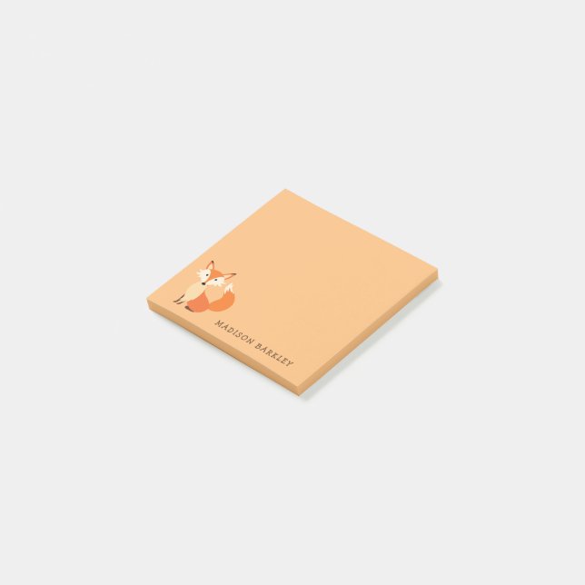Fox Kid's Cute Woodland Animal Post-it Notes (Angled)