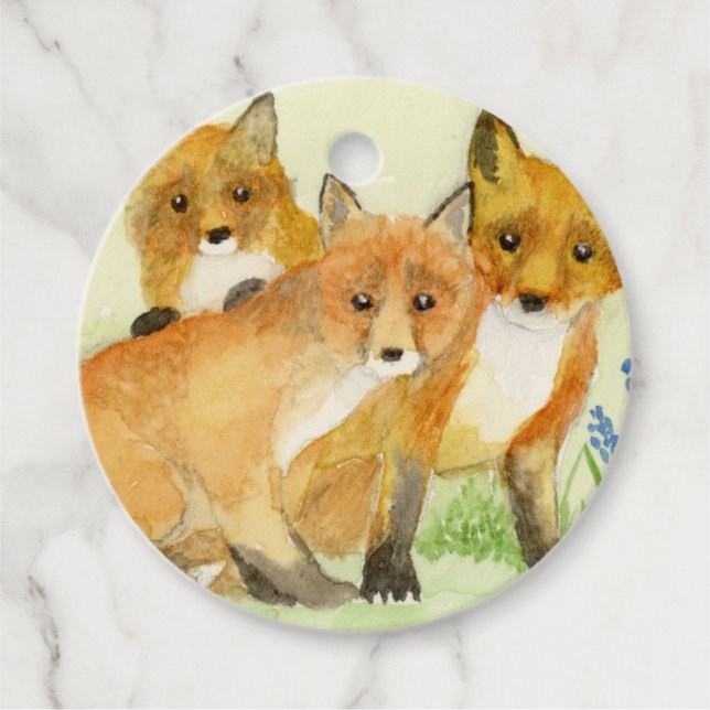 Fox Kits Favour Tags (Front)