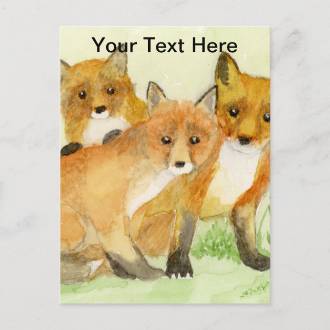 Fox Kits Postcard (Front)