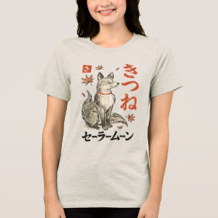 Fox Legend   Japanese Folklore T-Shirt  Tri-Blend Shirt