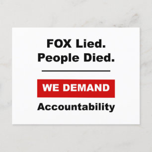 FOX Lied. People Died. Postcard