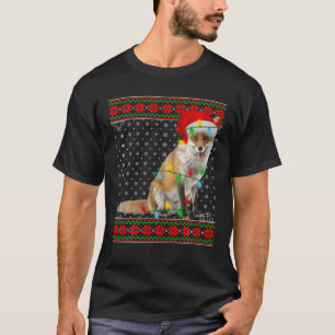 Fox Lights Xmas Ugly Sweater Santa Fox Christmas