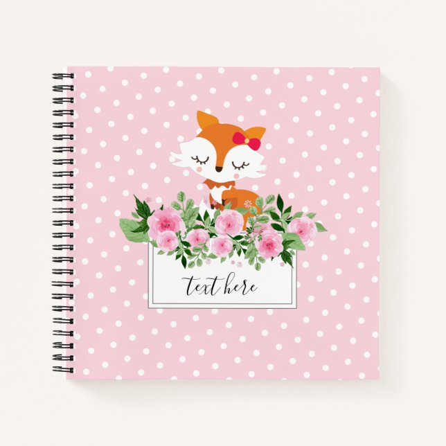 fox, little fox woodland, cute notebook (Front)