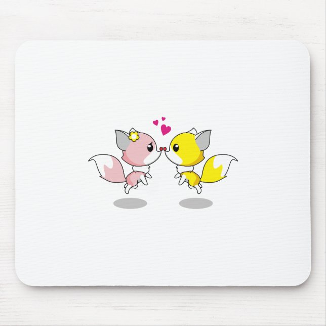 Fox Love Mouse Mat (Front)
