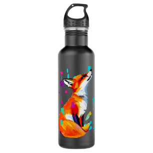 Fox Lover Drawing oil painting artwork of a fox 710 Ml Water Bottle