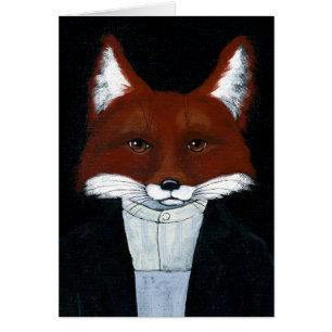Fox male American Gothic spoof blank card