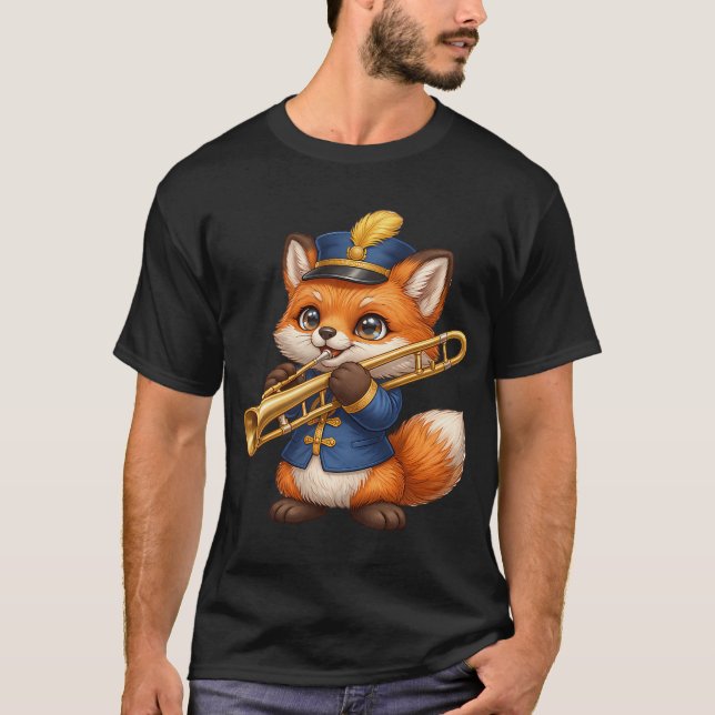 Fox Marching Band with Trombone T-Shirt (Front)