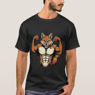 Fox Mean Muscular fox Smoking fox Cigar fox T-Shirt