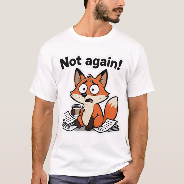 Fox Meme Cartoon Funny T-Shirt (Front)