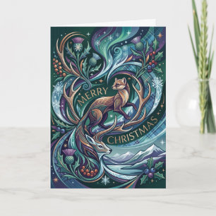 Fox Merry Christmas Scottish Card