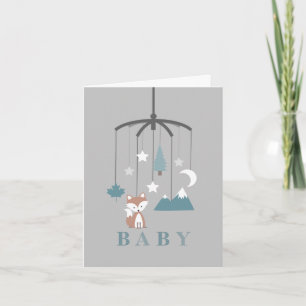 Fox Mobile Modern Boy Baby Shower Invitation