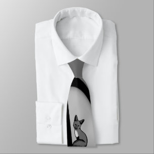 Fox Modern Art Design in Silver Tie