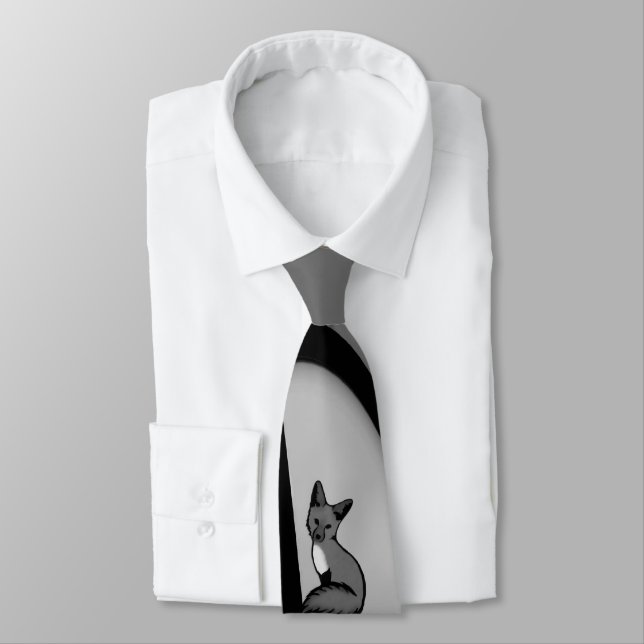 Fox Modern Art Design in Silver Tie (Tied)