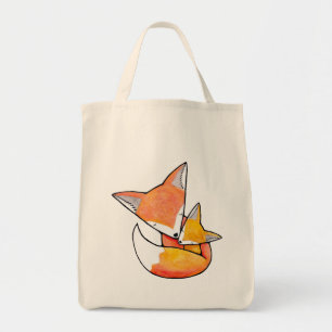 Fox Mother Baby Child Cute Woodland Tote Bag
