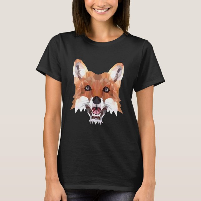 Fox Motif Polygon Fox Foxes Forest Animals T-Shirt (Front)