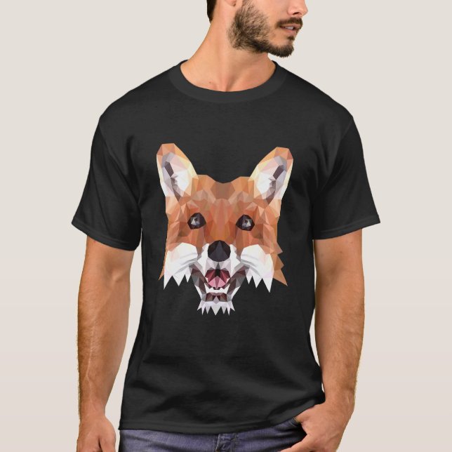 Fox Motif Polygon Fox Foxes Forest Animals T-Shirt (Front)