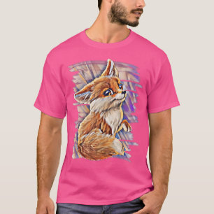 Fox Motif Sly Animal Colourful Forest Animals Foxe T-Shirt