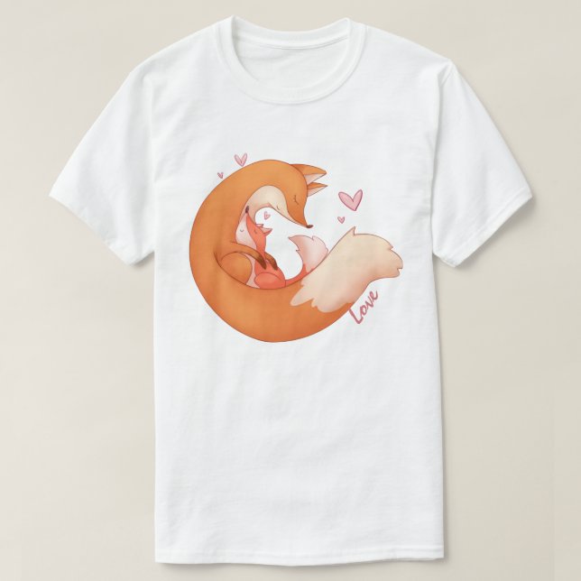 Fox Mum and Baby T-Shirt (Design Front)
