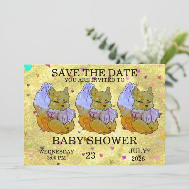 Fox named Dice Invitation (Standing Front)