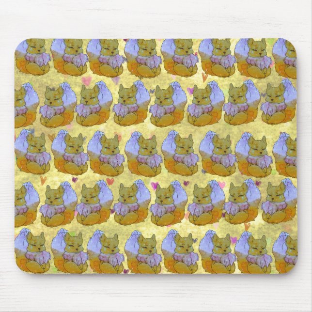 Fox named Dice Mouse Mat (Front)