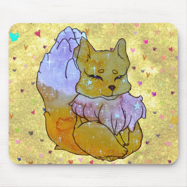 Fox named Dice Mouse Mat (Front)