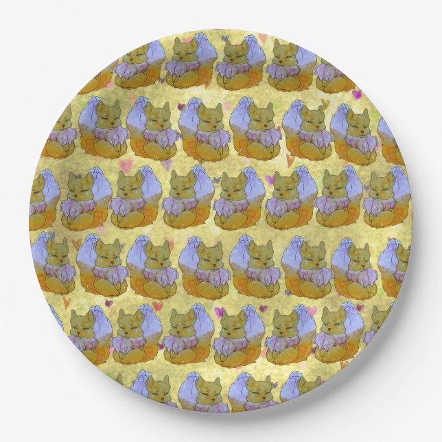 Fox named Dice Paper Plate (Front)