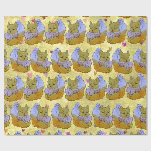 Fox named Dice Wrapping Paper (Flat)