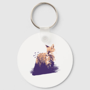 Fox Nature Forest Outdoor Camping Hiking Camper Gi Key Ring
