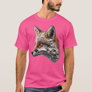 Fox Newspaper Art Animal Print Animal Lover Foxes T-Shirt