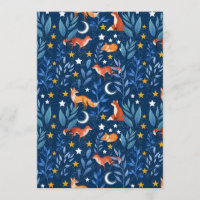 Fox Night Forest Celestial Seamless Pattern