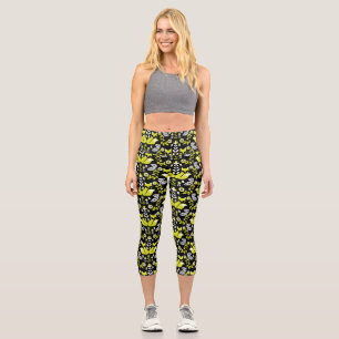 Fox Nordic Scandinavian Folk Art Capri Leggings