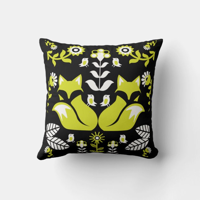 Fox Nordic Scandinavian Folk Art      Cushion (Back)