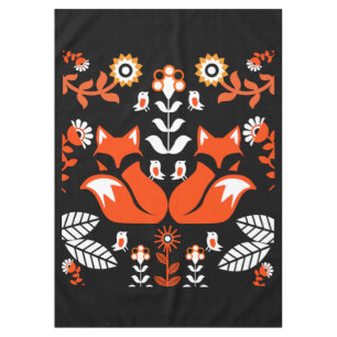 Fox Nordic Scandinavian Folk Art      Tablecloth