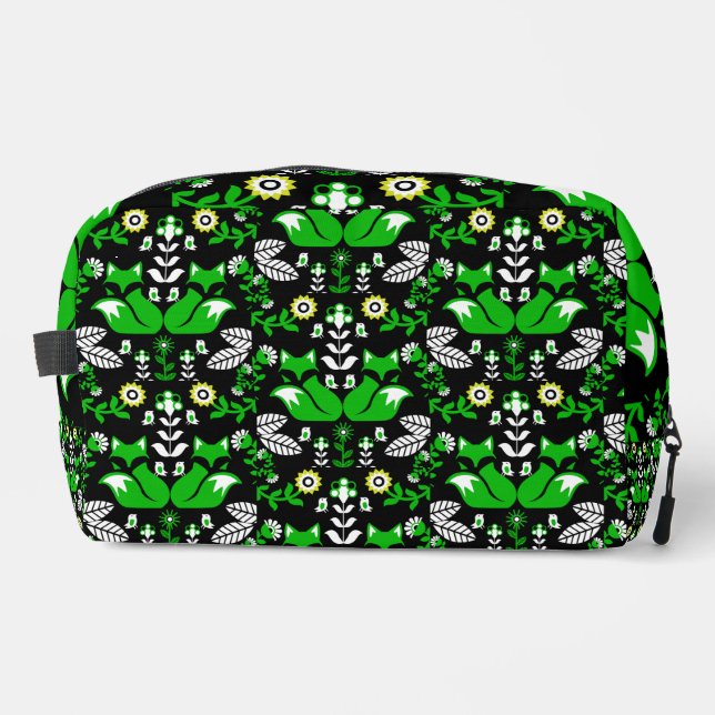 Fox Nordic Scandinavian Folk Art     Tablecloth Dopp Kit (Front)