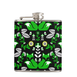 Fox Nordic Scandinavian Folk Art     Tablecloth Hip Flask