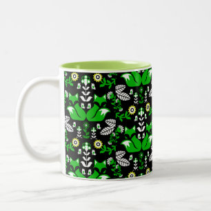 Fox Nordic Scandinavian Folk Art Tablecloth Two-Tone Coffee Mug