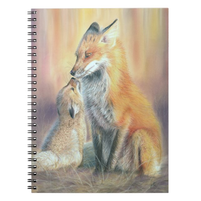 Fox Notebook. A fox mother and Cub Notebook (Front)