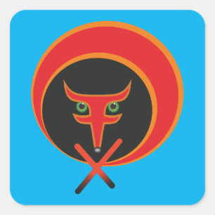Fox of life - Red. Square Sticker