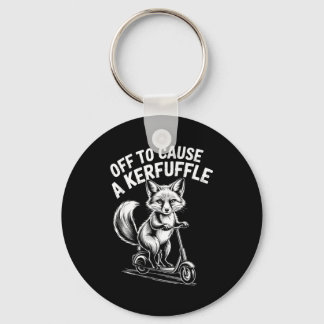 Fox off to cause a kerfuffle cottagecore chaos  key ring