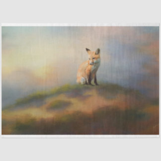 Fox On A Hill Wildlife Decoupage Tissue Paper