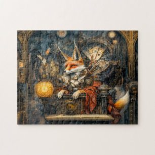 Fox on a Steampunk Pulpit in a Mystical Scene Jigsaw Puzzle
