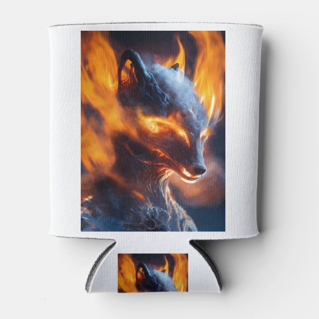 Fox on Fire Can Cooler (Front)