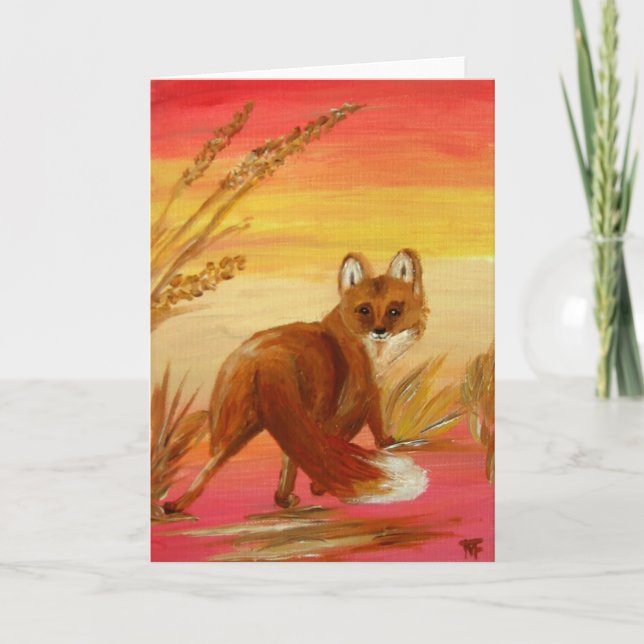 Fox on the hunt Greeting Card (Front)