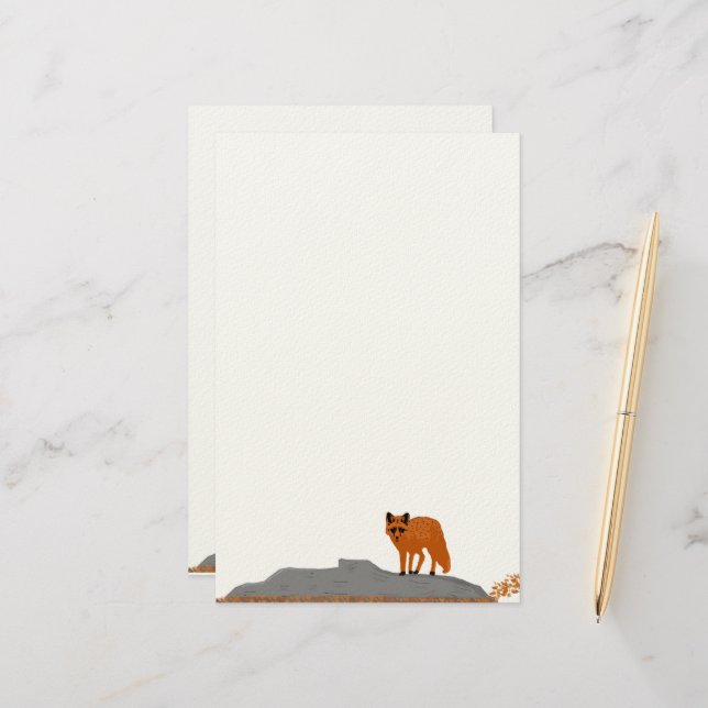 🦊 Fox on the Rock Stationery (Front/Back In Situ)