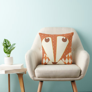Fox Orange Terracotta Abstract Stylised Cushion