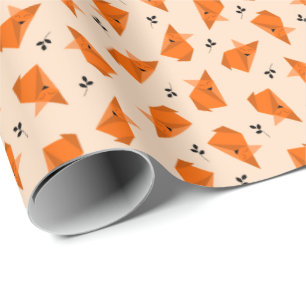Fox Origami Wrapping Paper